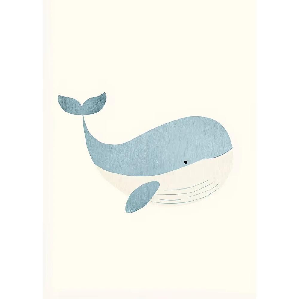 Cute Ocean Animals Watercolor Poster Minimalism Beach Octopus Whale Prints Canvas Painting Wall Art Picture Home Kids Room Decor