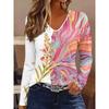 Autumn Women's 3D Printed V-Neck Long Sleeve T-Shirt