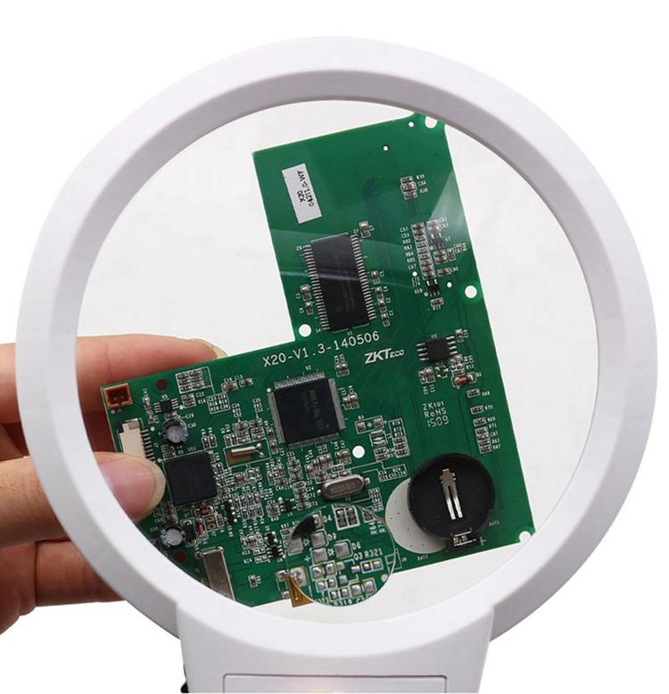 Lente d'ingrandimento da scrivania con illuminazione, grande formato 130 mm, pieghevole, 2x 6x, lampada da tavolo, occhiali d'ingrandimento con scala LED, terza mano, lente d'ingrandimento