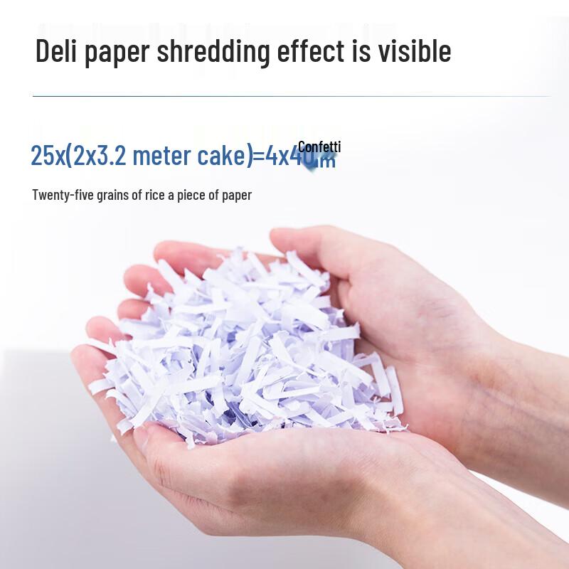 Deli 14436 Commercial Strip-Cut Paper Shredder CN Plug (adapter Included)