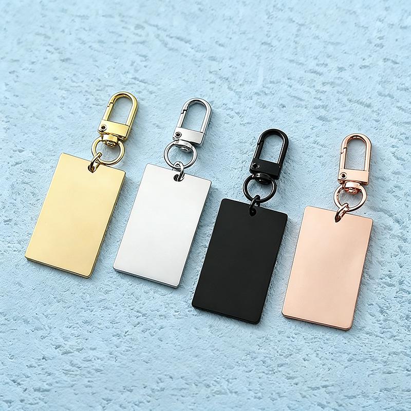 Engraved Stainless Steel Keychain Tag with Laser Printing