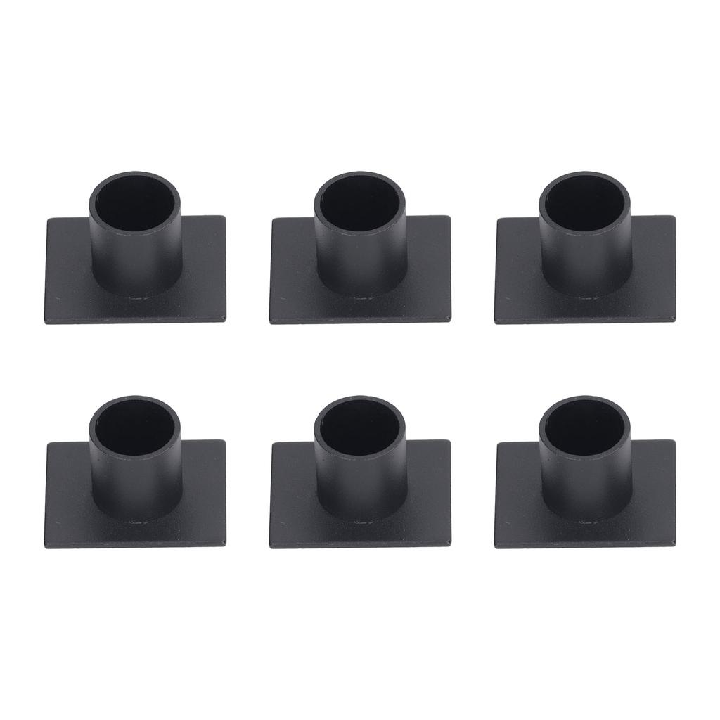 6 stk Konisk lysestake Svart Frostet Metall Stabil Base Dekorativ Lysestake for Fest Bryllup Bar