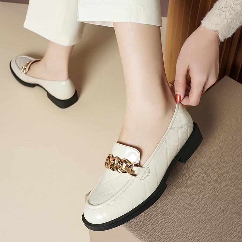 New Leather Spring Small Leather Shoes 2025 Spring and Autumn Women's Soft First-layer Cowhide Single Shoes with Thick Soles