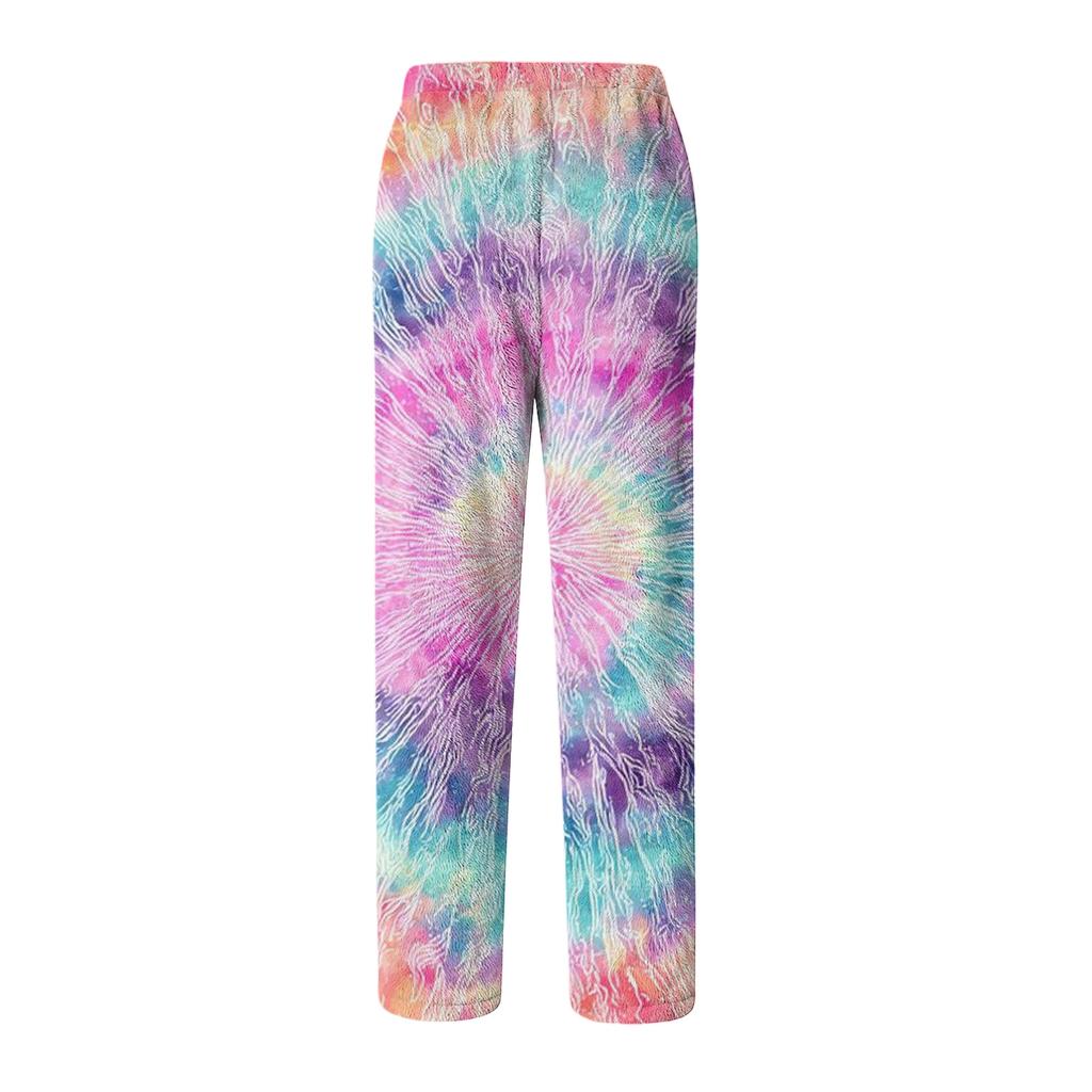 Men's Drawstring Pocket Flannel  Pants Homewear Sleep Pants