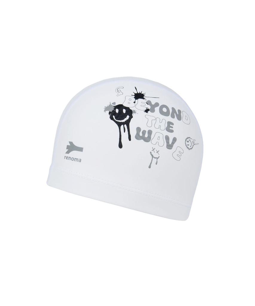 Lenomasuyeongbog Supplies Kids' Smile Painting Pu Swim Cap White Ro-Rc2E752-Wh