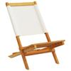 Garden Chairs 8 Pcs Foldable Cream White Fabric and Solid Wood