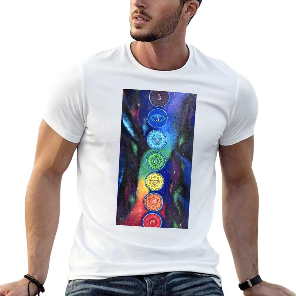 Dancing Chakras - Rainbow Chakra Healing To The Universe T-Shirt funny t shirts man mens graphi