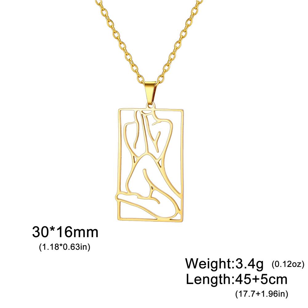 My Shape Shapely Beauty Women Necklaces Charming Pictorial Girl Pendants Pendants Neck Chain Stainless Steel Fashion Jewelry
