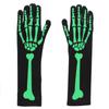 Polyester Skeleton Long Socks Fluorescent Halloween Luminous Set Funny Skeleton Gloves  Men