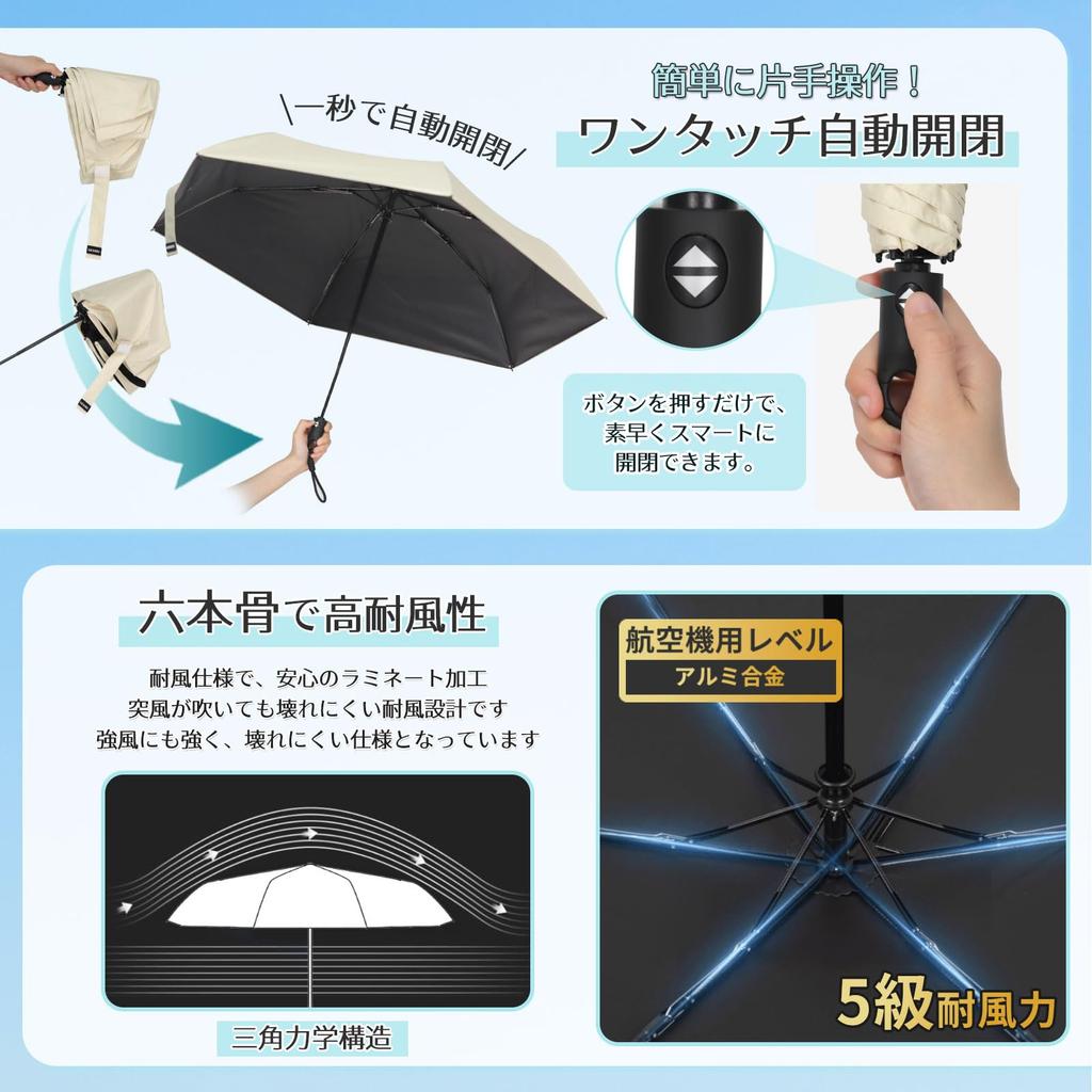 DSDCDJ Ultraleichtes Licht UV Faltbares Komplettlicht Schützt 6 Automatisches Öffnen und Für Sonnig und Regnerisch Verhindert Verhindert Leicht zu Wasser Schnell