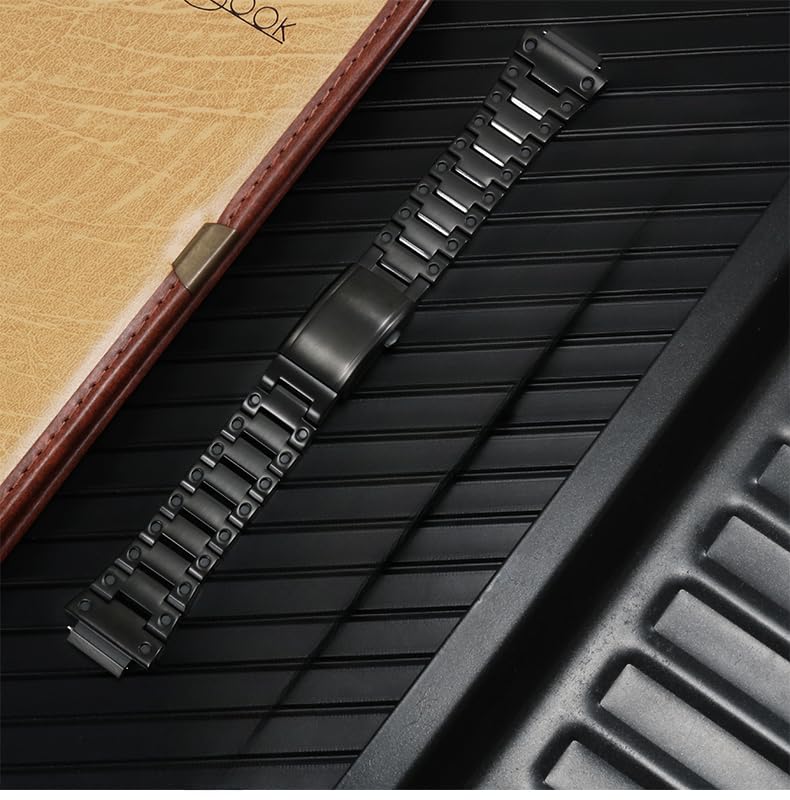 Small Square Modified Stainless Steel Watch Strap with Protruding Bracelet for and Watch Cases Watch Band for [Zealbeaty] GM-5600 GM-2100 (Black