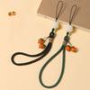 1Pc Persimmon Ruyi Mobile Phone Pendant Short Wrist Lanyard Men's and Women's Glazed Persimmon Pendant Keychain Anti-lost Rope Accessories