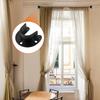 [Steel Bracket]4pcs Stainless Steel U Shape Closet Rod Bracket | 25mm, Black, for Closet Pole Sockets, Wardrobe Rail End Supports, Curtain Rail Holder