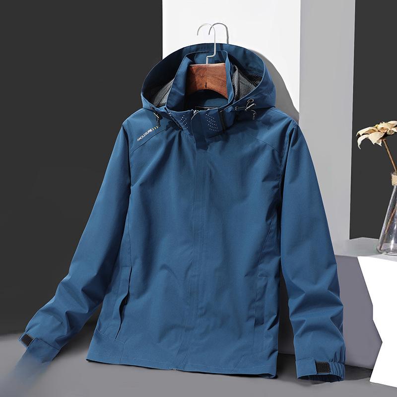 Giacca Primaverile e Autunnale da Uomo Monocolore Outdoor con Cappuccio da Uomo