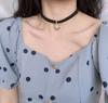 Retro Gold Color Hollowed-out Lacework Heart Pendant Metal Chain Tassels Black Velvet Necklace for Women Party Choker Jewelry