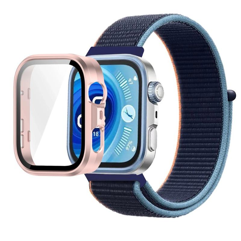 Pasek Nylonowy+Etui PC do Huawei Watch Fit 3/4/4 Pro Chroniące przed Upadkiem+Wygodna Oddychająca Opaska na Nadgarstek Correa