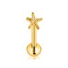 ASTM F136 G23 Titanium Snake Bee Drop Threadless Piercing Moon Cross Push In Labret Stud Flower Leaf Pin Daith Conch Earring 16G