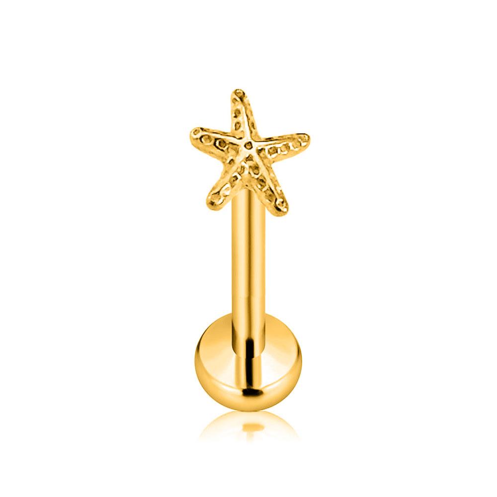ASTM F136 G23 Titanium Snake Bee Drop Threadless Piercing Moon Cross Push In Labret Stud Flower Leaf Pin Daith Conch Earring 16G