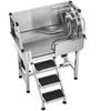 86,4 cm Hundepflege-Badebadewanne Edelstahl mit Treppe Armatur Linke Tür