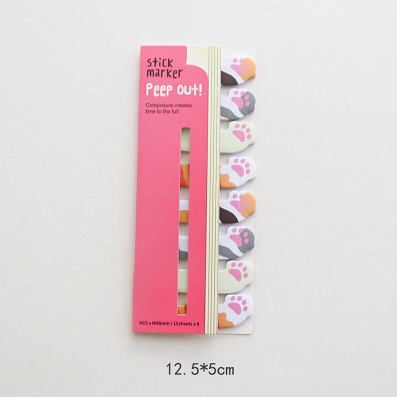 1 Piece Kawaii Stationery Cartoon Animals Marker Memo Pad Bookmark Flags Index Tab Sticky Notes Label Paper Stickers