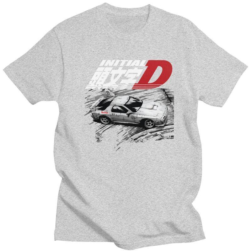 Custom Anime Initial D T Shirts Men Pure Cotton Tees Tshirt ShortSleeve Tshirt
