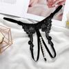 Women Panties Sexy Lingerie G-string  Hong Thin Rope Hollow Open File Beaded Pearl No Trace Breathable Underwears