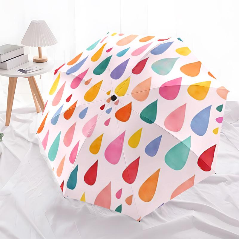 1pc Raindrops Automatic Folding Umbrella - Portable Collapsible, 8-Rib Durable Frame, Perfect for Outdoor Use,  Yy251218085