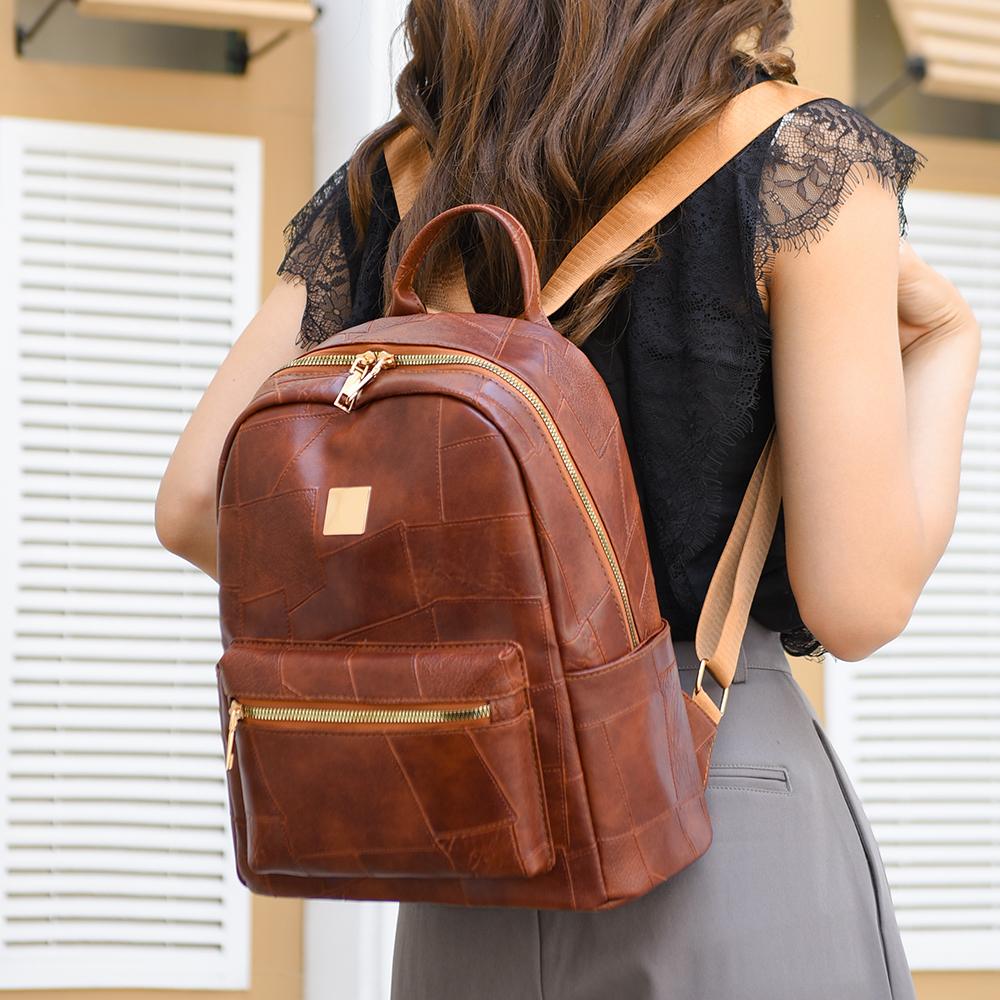 Batoh s velkou kapacitou Dámský lehký měkký kožený batoh Cestovní batoh
