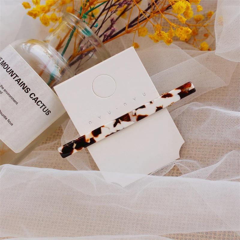 Süße Acetat Haarspangen Lange Haarspangen Bunt Schildpatt Geometrisch Seitliche Spangen Damen Haarschmuck