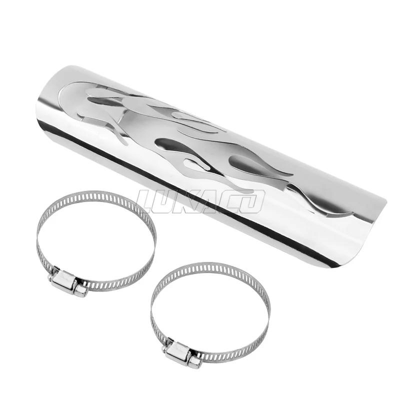 For Harley Honda Yamaha Custom Universal Motorcycle Exhaust Pipe Heat Shield Cover Muffler Protector Guard Motocross Accessories