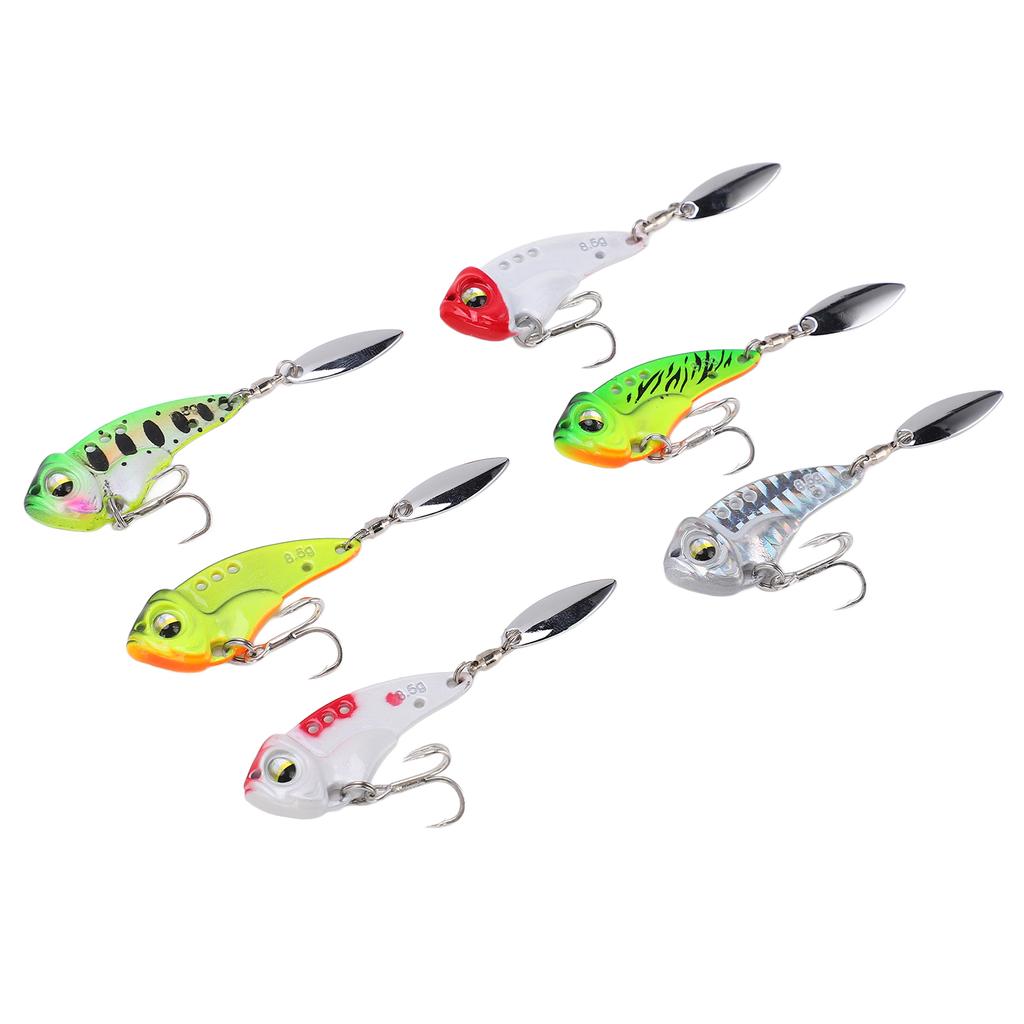 6-teiliges Köder-Simulationsköder-Köder-Köder-Set, Wobbler, Vibrationsspinner für Süßwasser, Salzwasser
