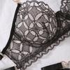 Set di Biancheria Intima Sexy da Donna Reggiseno a Balconcino in Rete Trasparente Set di Biancheria Intima Sottile Imbottito Push-up