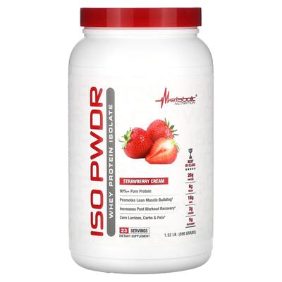 ISOpwdr, Whey Protein Isolate, Strawberry Cream, 1.52 Lb (690 G)