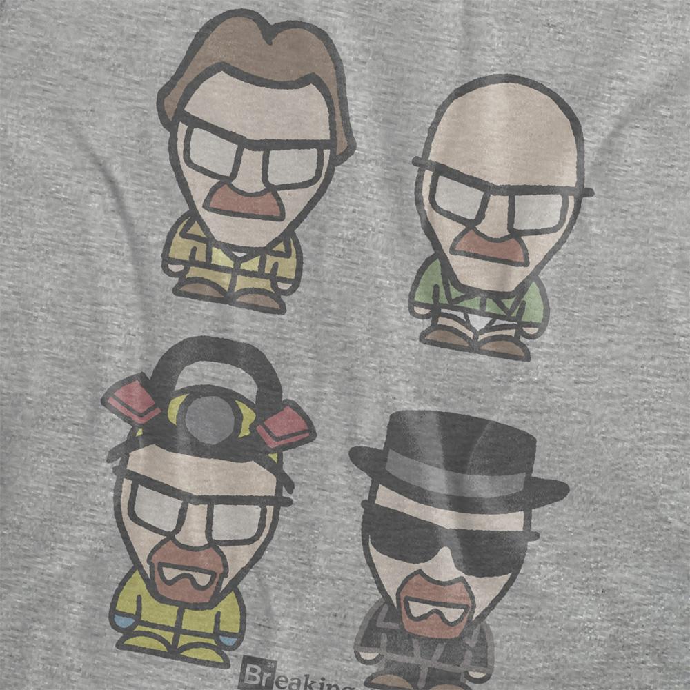 Breaking Bad Womens/Ladies Walter White Faces Heather T-Shirt