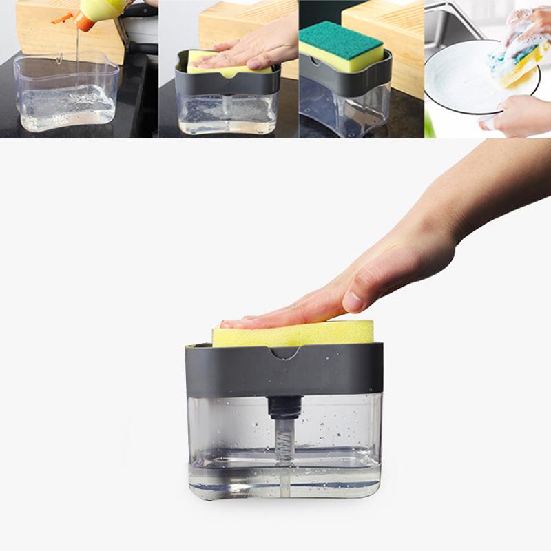 Home Clean Useful 2 in 1 Sponge Caddy For Dish Soap Pump Soap Dispenser Clean Tool Plastic Kitchen – günstig im Onlineshop von Joom kaufen