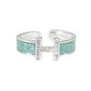 Small Fresh Green Dripping Oil Enamel Open Ring Women'S French Irregular Personality Advanced Ring