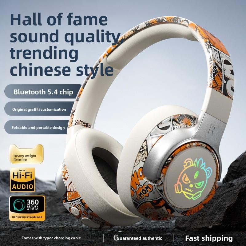 2025 cuffie bluetooth gioco cuffie graffiti lunga durata batteria wireless