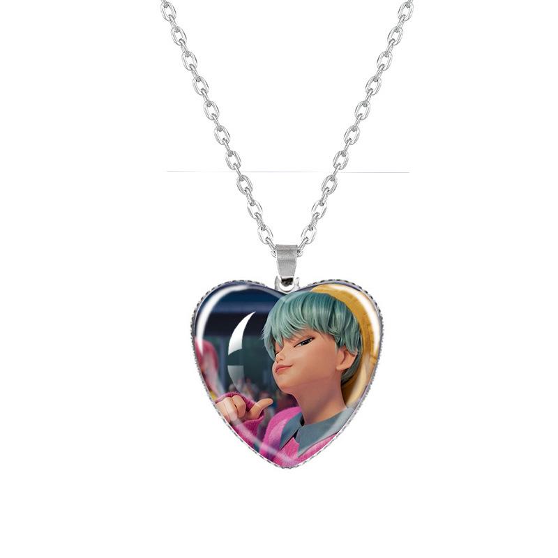 Kpop Demon Hunters Peach Heart Necklace: Anime-Inspired Jewelry for Fans