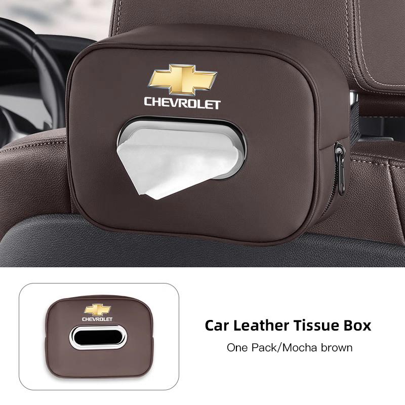 New Soft Leather Car Tissue Box Sun Visor Hanging Paper Towel Holder Storage Bag For Chevrolet Spark Captiva Cruze Z71 Sail Aveo