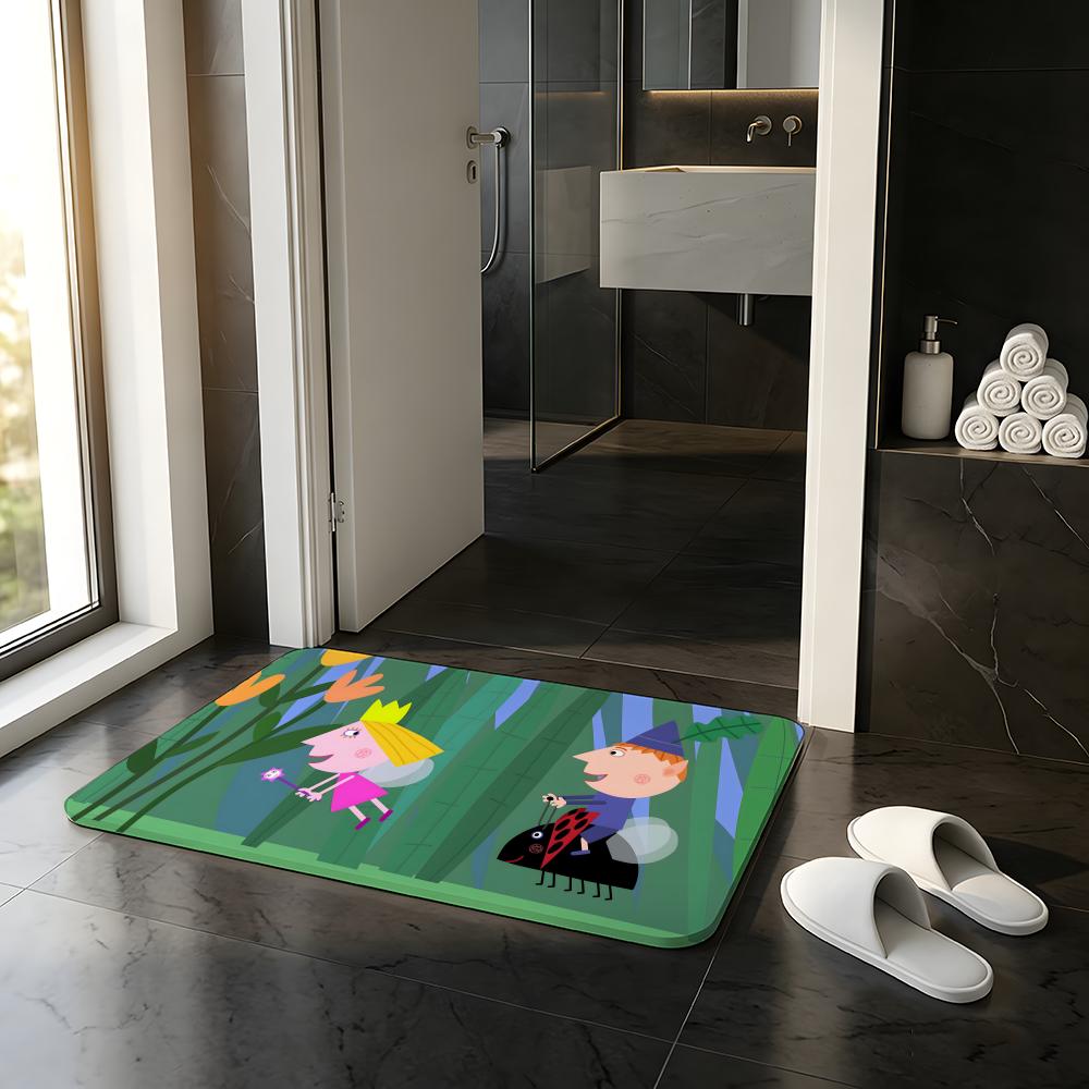 ANIME B-Ben Holly's Kleines Königreich Fußmatte Saugfähige Fußmatte Rutschfeste Eingangsteppich für Badezimmer Toiletten und WCs
