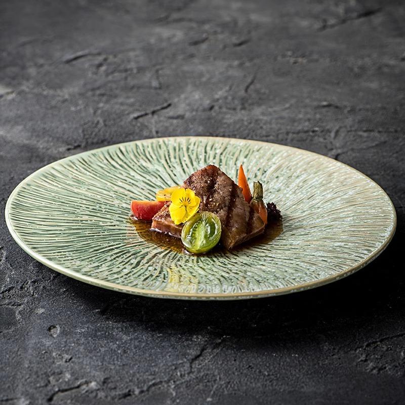 Kiln Changes farfurie ceramică verde farfurie pentru friptură farfurie pentru paste farfurii pentru salată bol pentru supă restaurant gătit molecular veselă specială