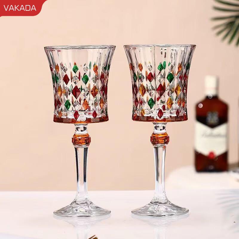 VAKADA Painted Diamond Stemmed Wine & Cocktail Glass