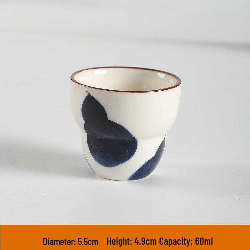 Shangqi Hand-Painted Ceramic Gourd Teacup