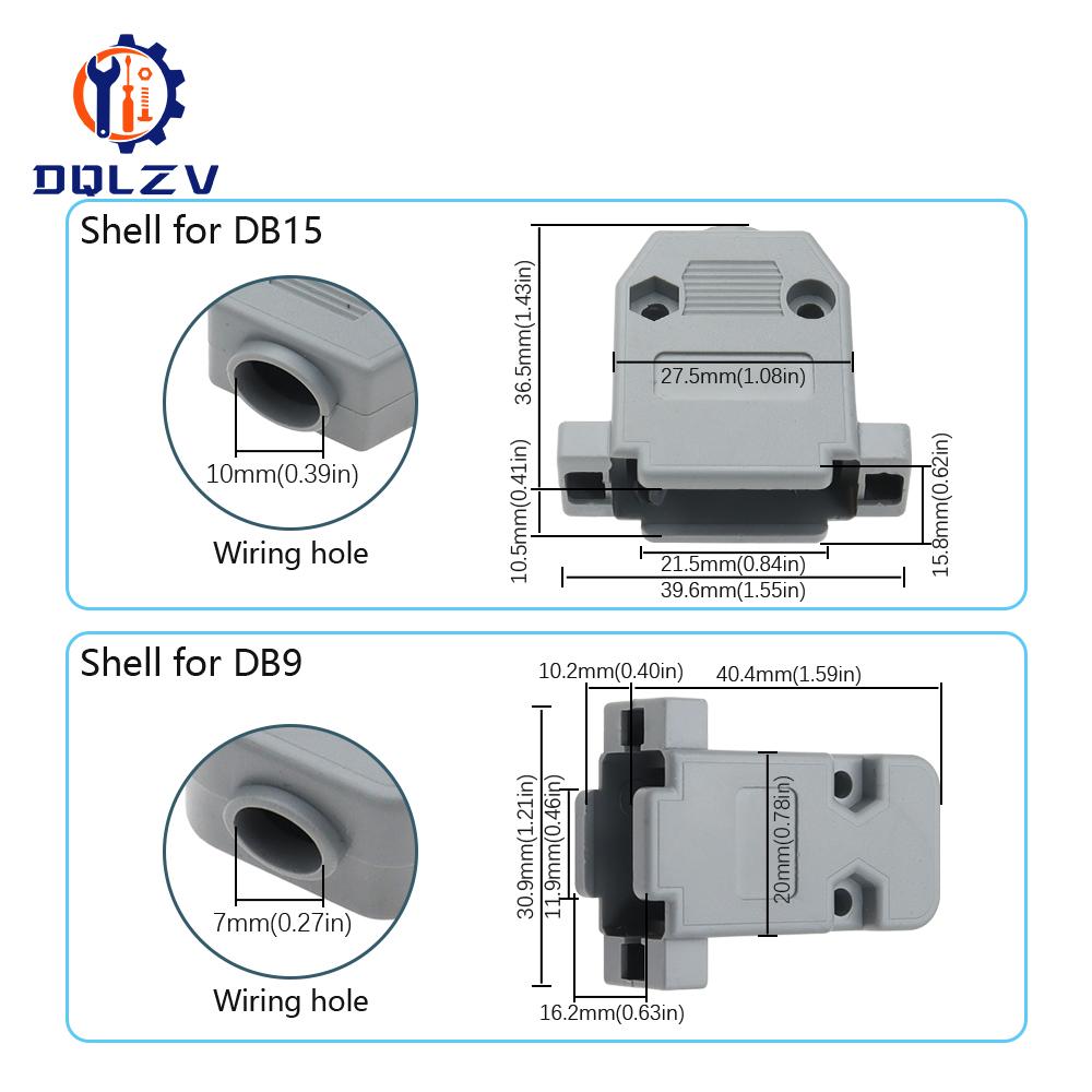 DB15 DB25 DB9 DB37 Parallel Serial Port Fmale/Male Solder Connector+Plastic Assemble Shell Cover 37 9 15PIN VGA Adapter