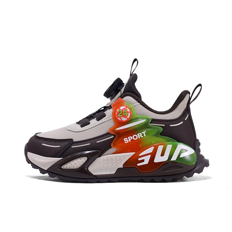 

Autumn Childrens Boy Sneakers Pu Leather Fashion Soft Kids Sports Shoes Luxury Outdoor Nons-lip School Running Boys Basketball 38 хаки