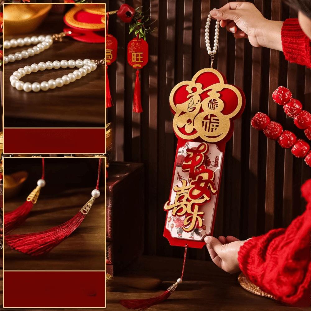 

Creative Chinese Style Spring Wall Pendants Red Classical with Tassels Festive Ornaments New Year Pendant New Year Home Decor