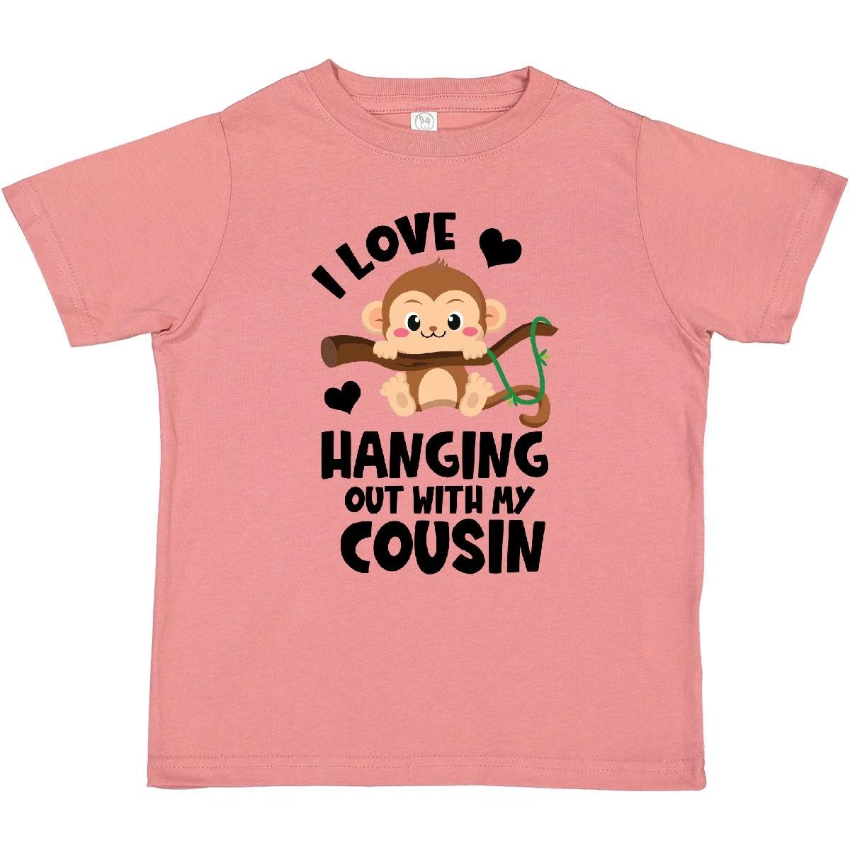 Inktastic Monkey I Love Hanging Out With My Cousin Toddler T-Shirt Adorable Big 160