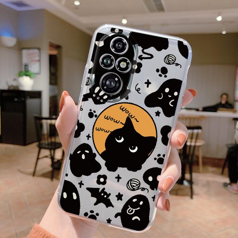 

For Honor 200 Pro Phone Case Fashion Flower Transparent Back Cover For Honor 200Pro Soft TPU Silicone Anti Drop Bumper Fundas Honor 200 Pro
