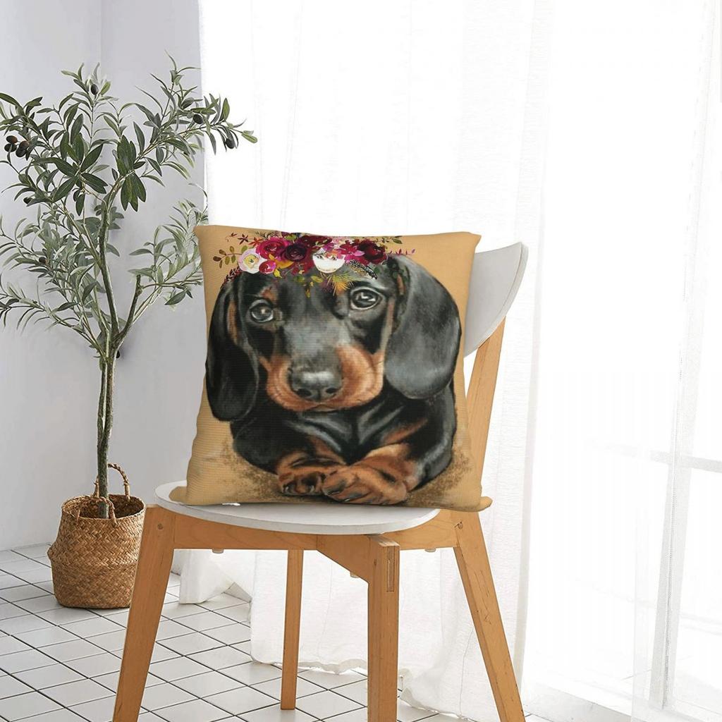 Dachshund Dog Cute Art Pillow Covers Bed Car Wiener Sausage Doxie Cushion Case Cool Throw Pillow Case 4545
