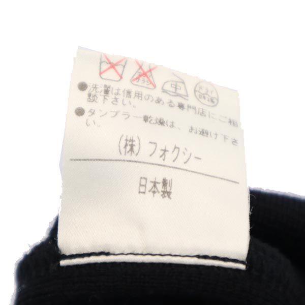 FOXEY Long Sleeve Knit One Piece 40 Black Series Back Zip Women Used